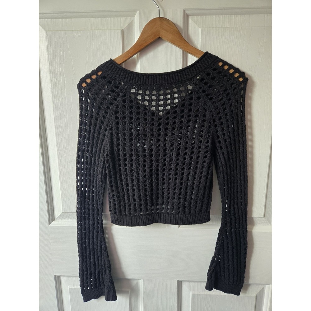 Wild Fable Black Open-Knit Pullover Sweater Gothcore, Grunge, Girl Small - Picture 2 of 2